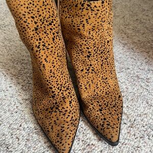 Altar'd State Suede Animal Print Ankle Boots